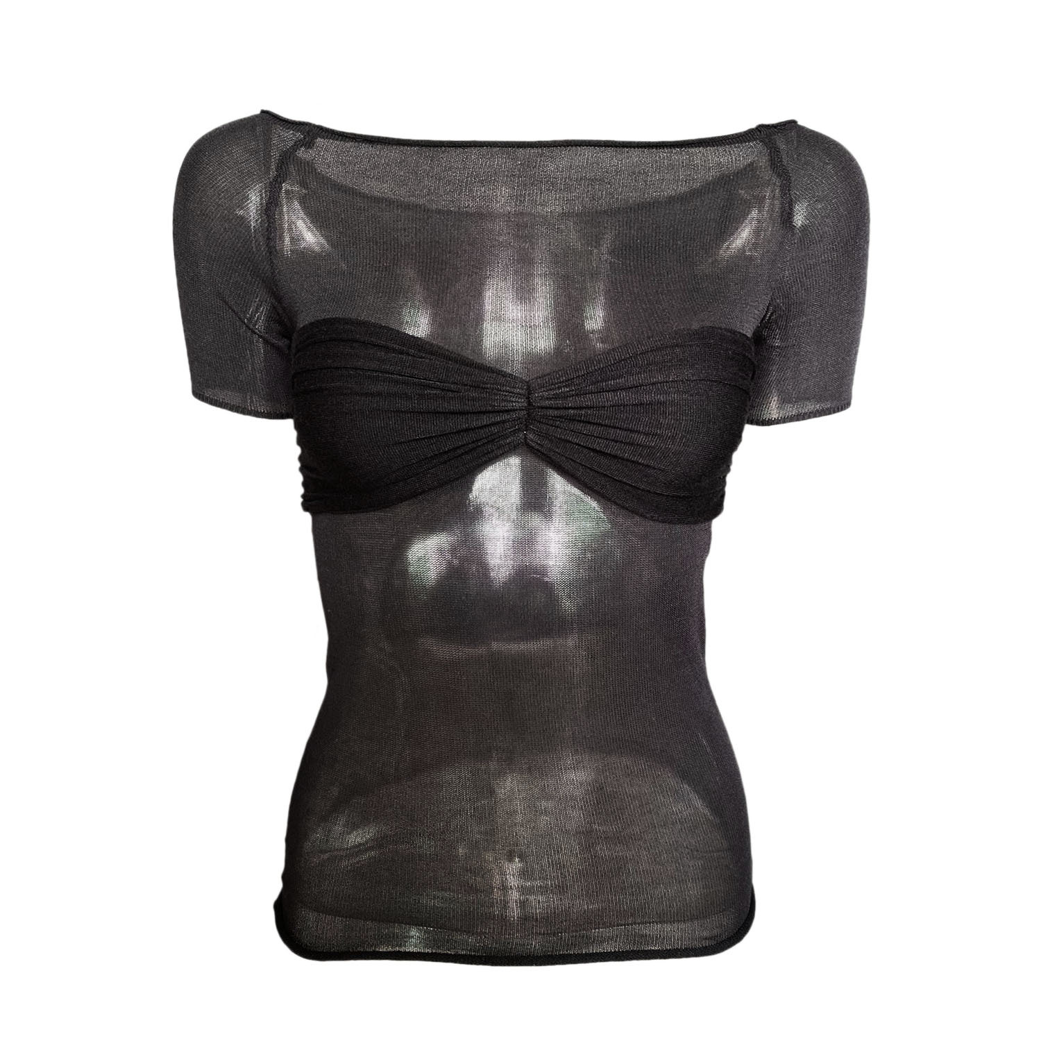 Ootddress Short Sleeve Mesh Top Shirt For Women Off-Shoulder See-Through Knit Sexy Pullover Summer Sheer New 2025 Ladies T-shirt