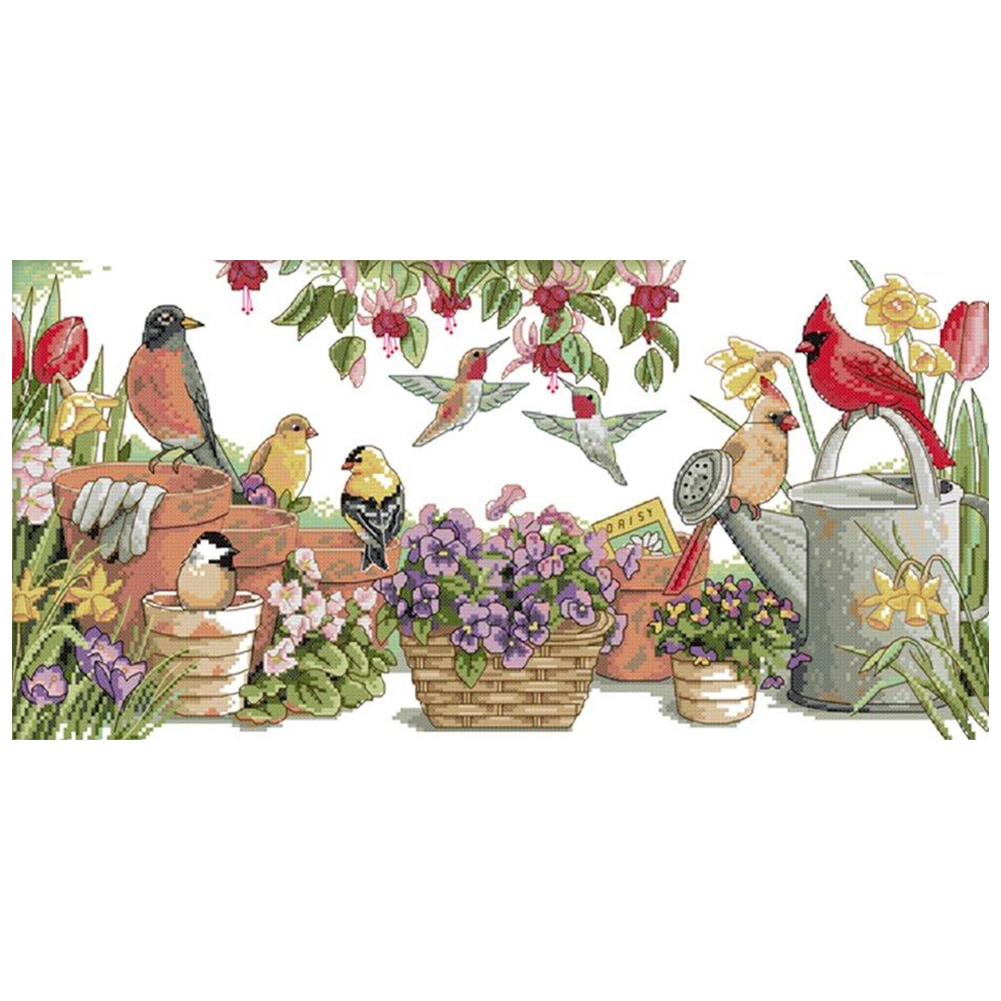 

Birds - 11CT Stamped Cross Stitch - 60*30CM, 501 Original