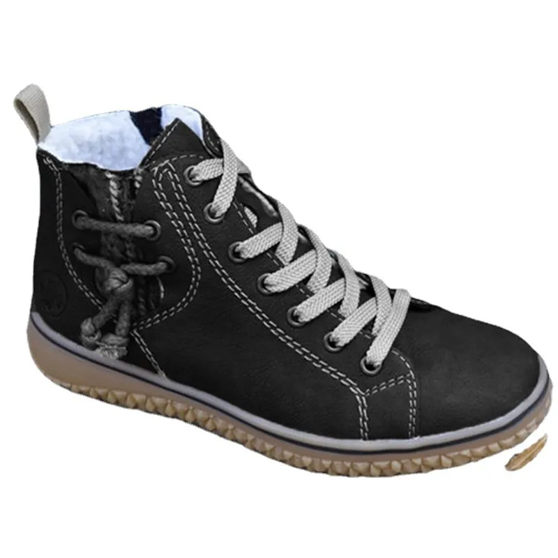 Breakj Breakj New Snow Boots Women's Flat And Martin Boots Zip-Up Cotton Boots Women's Cotton Shoes