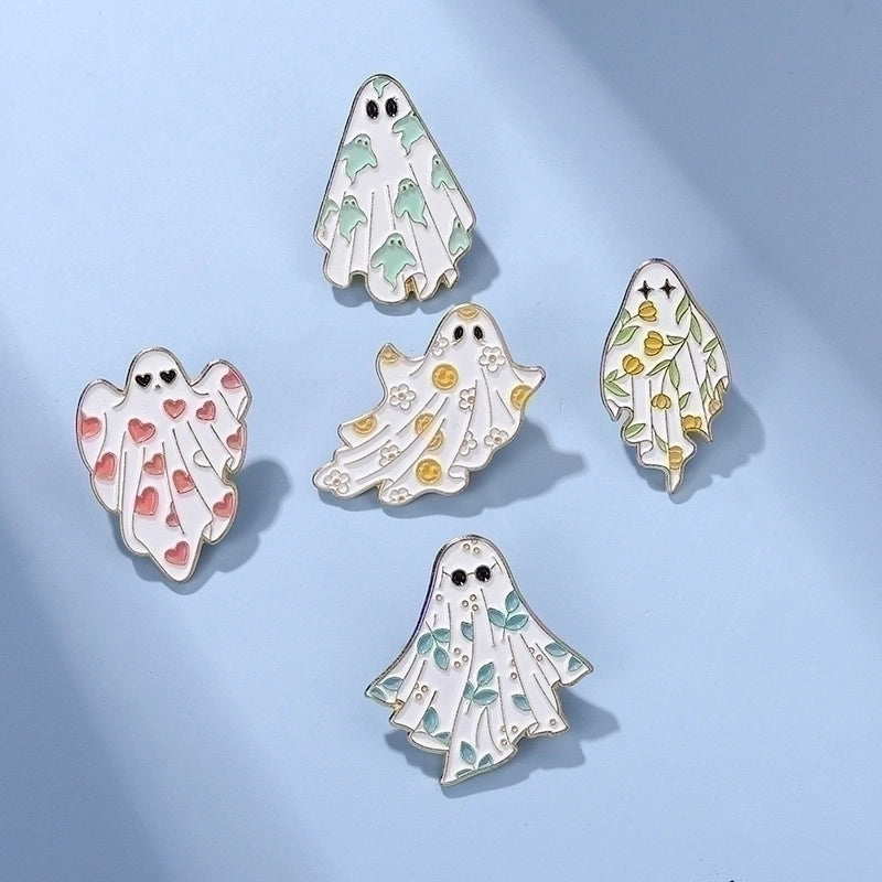 Cartoon Style Ghost Alloy Stoving Varnish Plating Kid’S Brooches