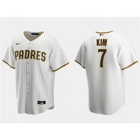 Men's San Diego Padres #7 Ha-Seong Kim White Cool Base Stitched Jersey