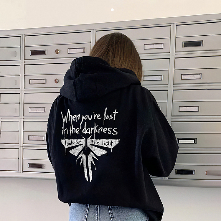 BrosWear When You'Re Lost In The Darkness Look For The Light Firefly Print Hoodie