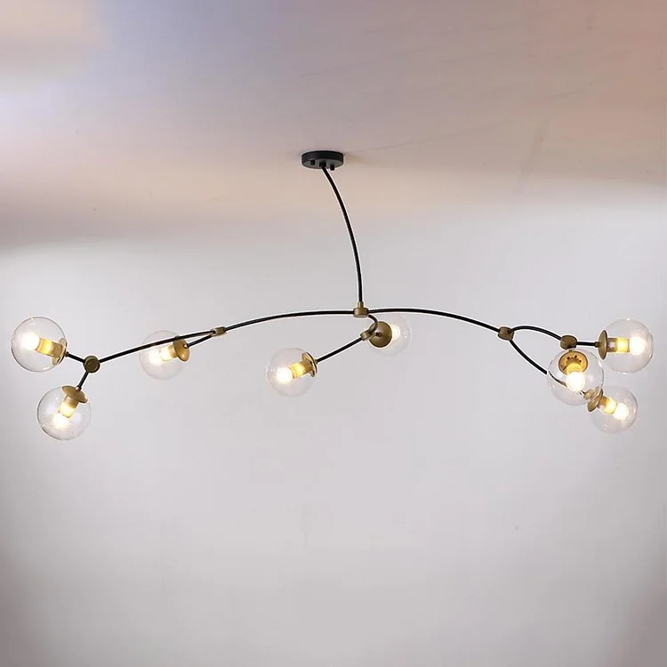 Sputnik Globe Design Entryway Chandelier Modern Metal Glass Ceiling Light - Appledas