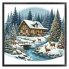 Christmas Cottage-11CT Stamped Cross Stitch 40*40cm/15.75*15.75in tapestrymarket