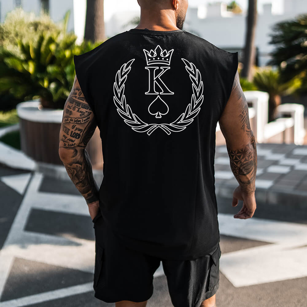 Men's Casual Fashion King Print Vest