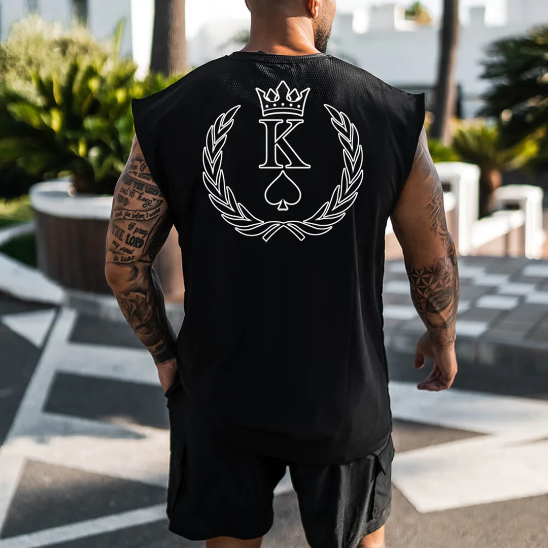 Men's Casual Fashion King Print Vest