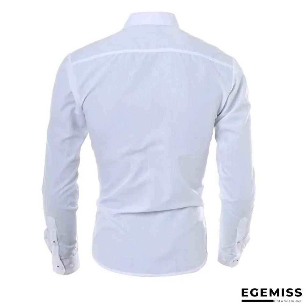Brand Design Men Fashion Cotton Solid Long Sleeve Shirt | EGEMISS