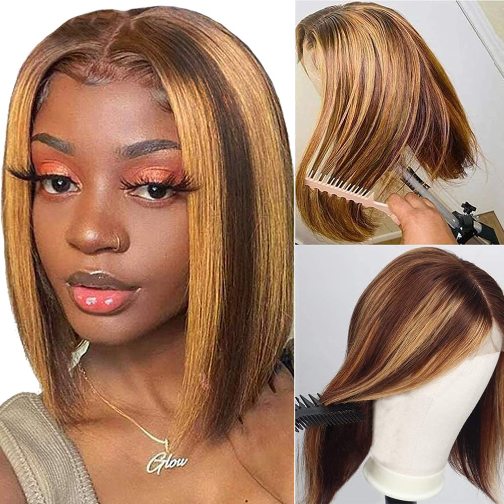 Brown Bob Wigs Straight Hair Daily Type US Mall Lifes