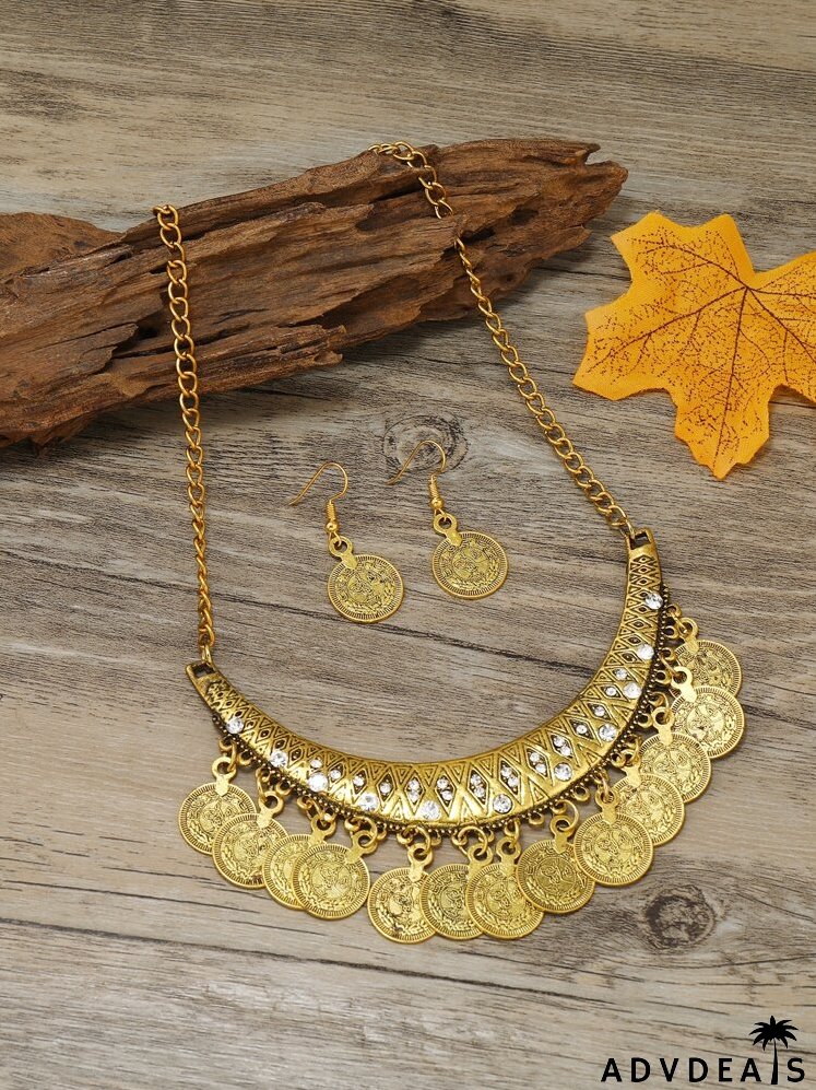 3pcs Vintage Coin Charm Jewelry Set