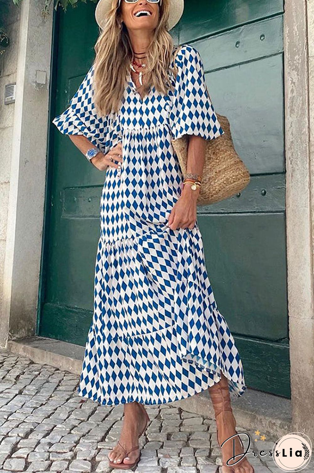 Fabulous Time Puff Sleeve Tiered Midi Dress