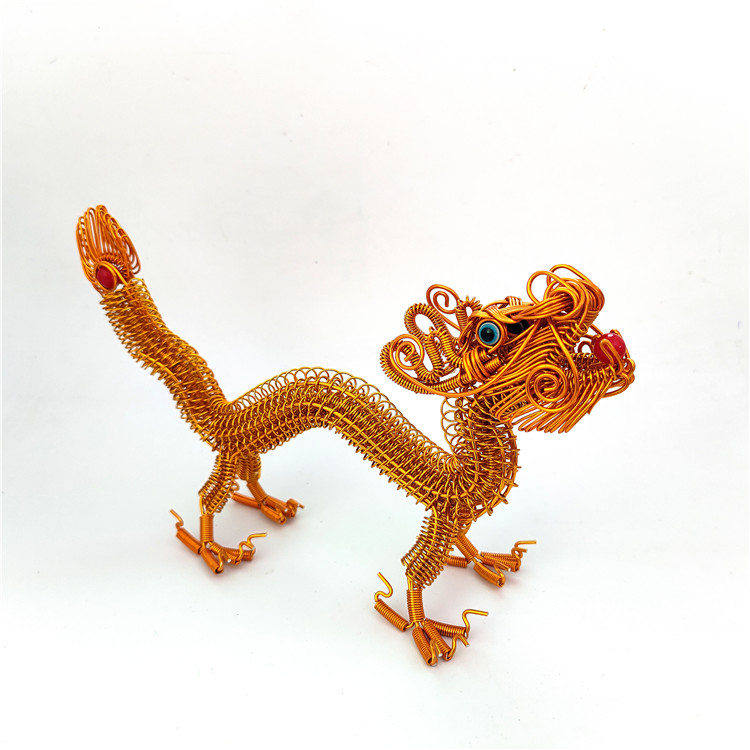 Handmade Aluminum Wire Colorful Dragon Model Collectible Merchandise Gift