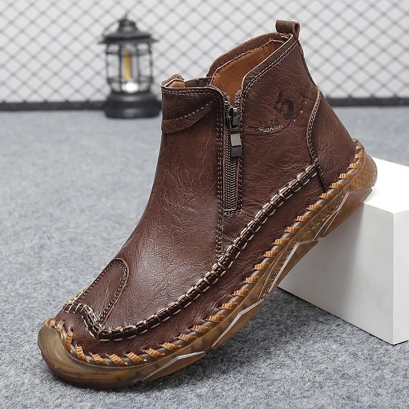 ⏰Last Day! 45% OFF 🔥Men's Handmade Genuine Leather No-Glue Orthopedic Boots