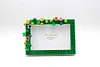 Flower DIY Building Block Photo Frame Kit,Creative Handmade Assembled Photo Frame Handmade Craft Gift Home Tabletop Display Decor