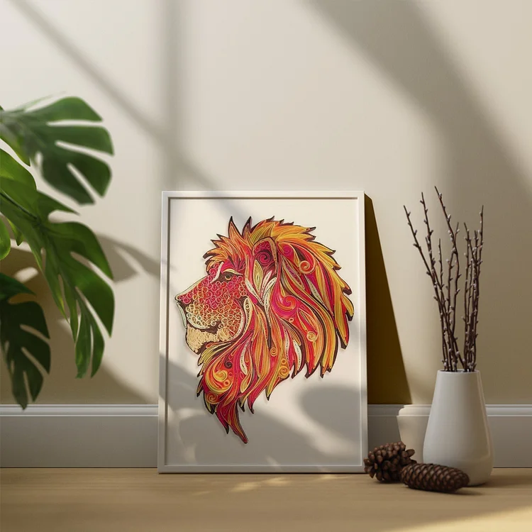 Paper Filigree painting Kit- Wild Lion