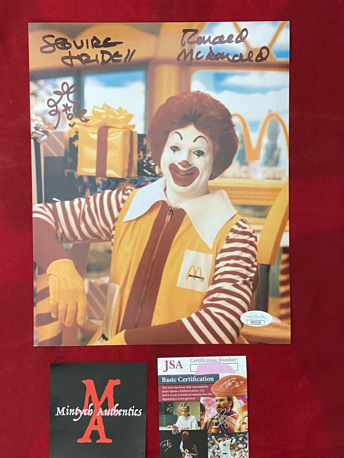 SQUIRE FRIDELL AUTOGRAPHED SIGNED 8x10 Photo Poster painting! MCDONALD'S! RONALD MCDONALD! JSA!