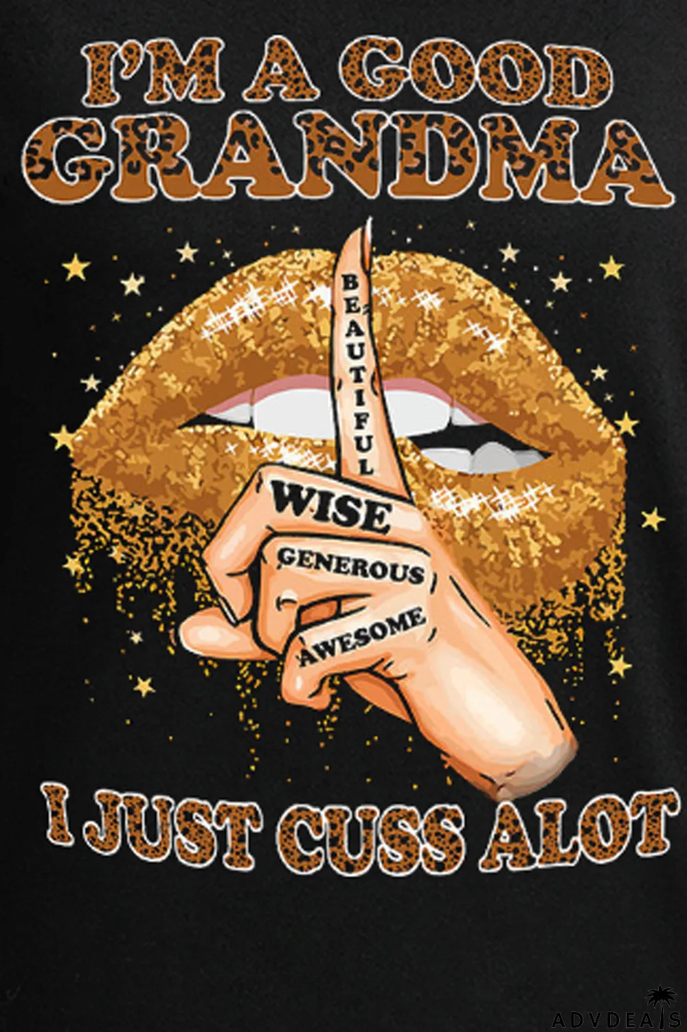 Grey Street Vintage Lips Printed Patchwork O Neck T-Shirts