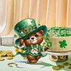 Acrylic Special Shape St. Patricks Day Bear Diamond Painting Tabletop Ornament