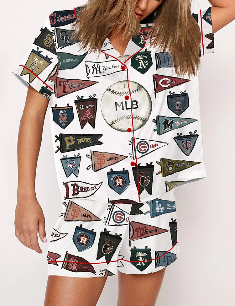 Women's Vintage MLB Team Print Pajama Set