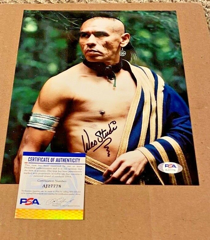 WES STUDI SIGNED LAST OF THE MOHICAN'S 8X10 Photo Poster painting PSA/DNA