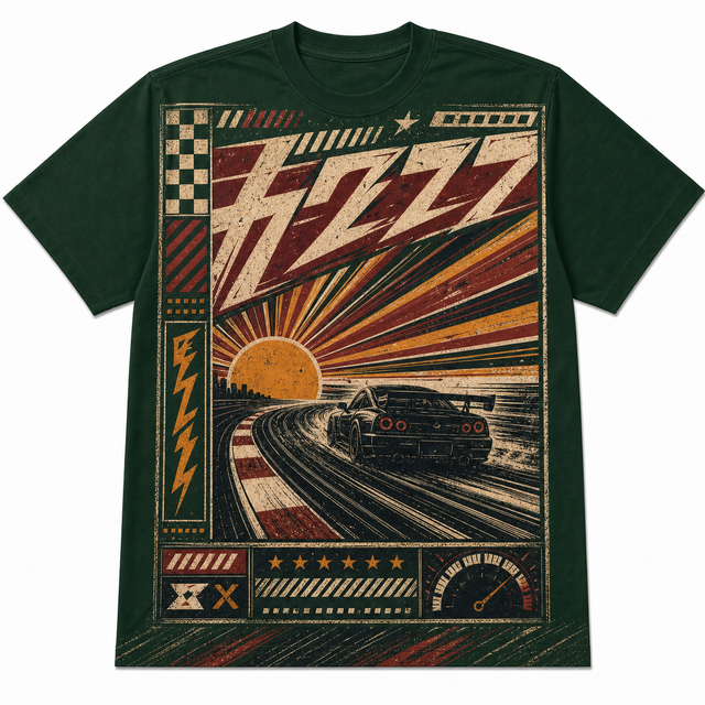Motorsport Sunset Track Cotton T-Shirt