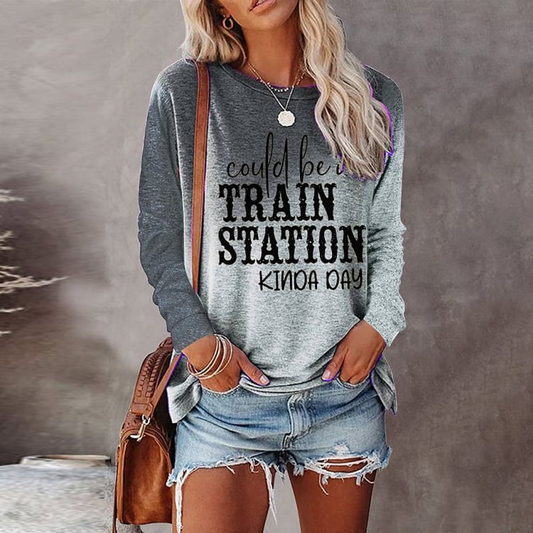 VChics Could Be A Train Station Kinda Day Tie Dye Print T-Shirt