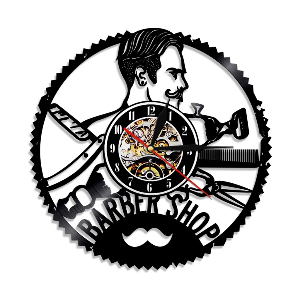

Barber Shop - Vinyl Record Wall Clock - Without LED, 501 Original