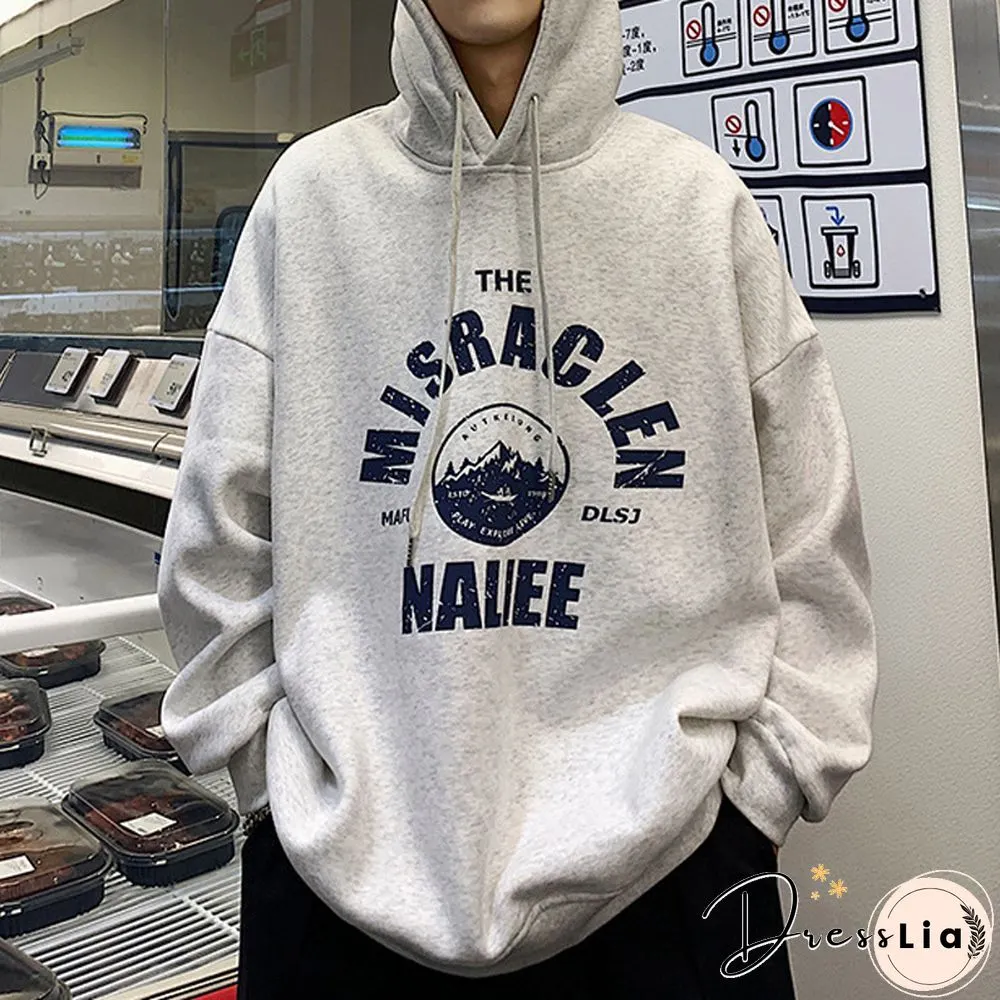 Mens Printed Casual Hoodie