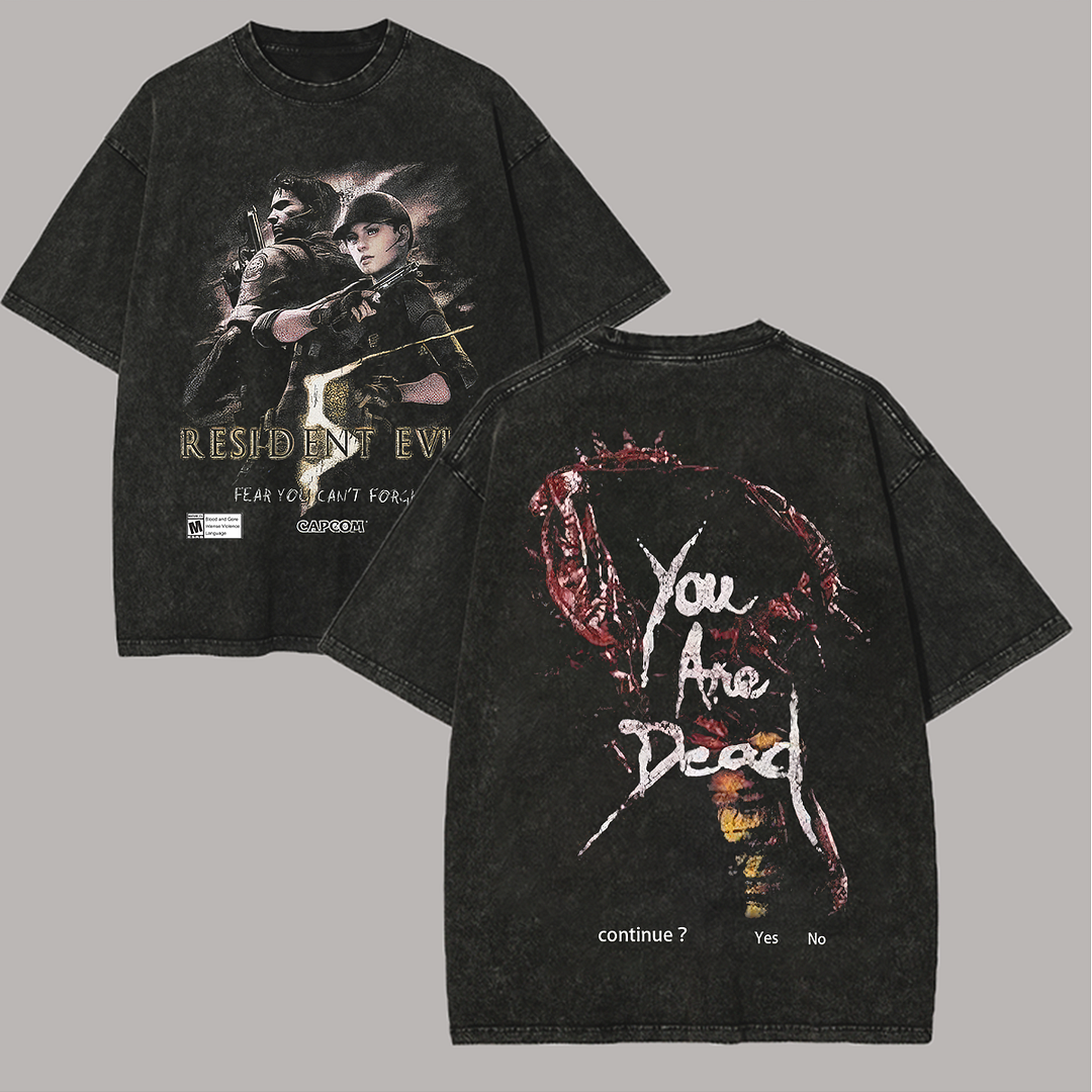 Resident Evil Printed Unisex Washed T-Shirt