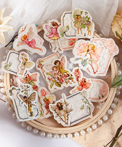 48 Pcs Flower Fairy 3D Multi-Layer Writable Stickers Set-Himinee.com