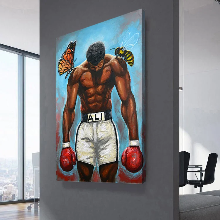 Muhammad Ali - Float Like A Butterfly, Sting Like a Bee Canvas Wall Art - Design Wall Art