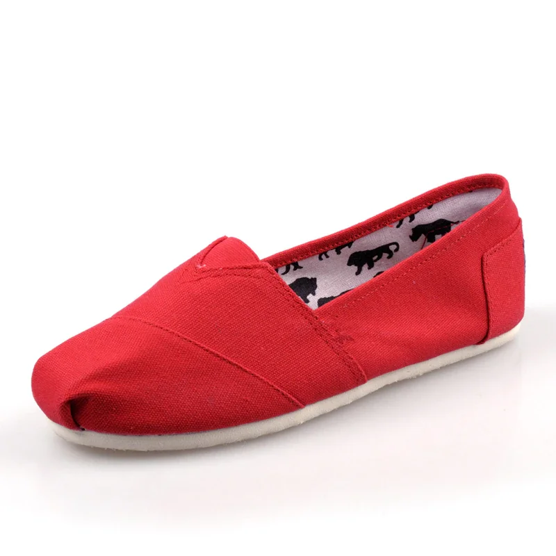 Qengg Sale Classic Couple Flats Shoes Comfortable Slip On Canvas Shoes Women Loafers Spring Summer Casual Shoes Red Mujer Pisos