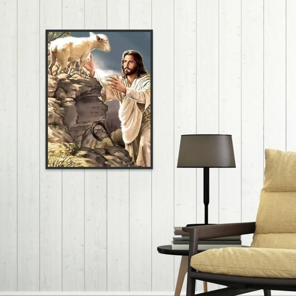 Diamond Painting - Full Round Drill - Jesus Sheep(40*30cm)