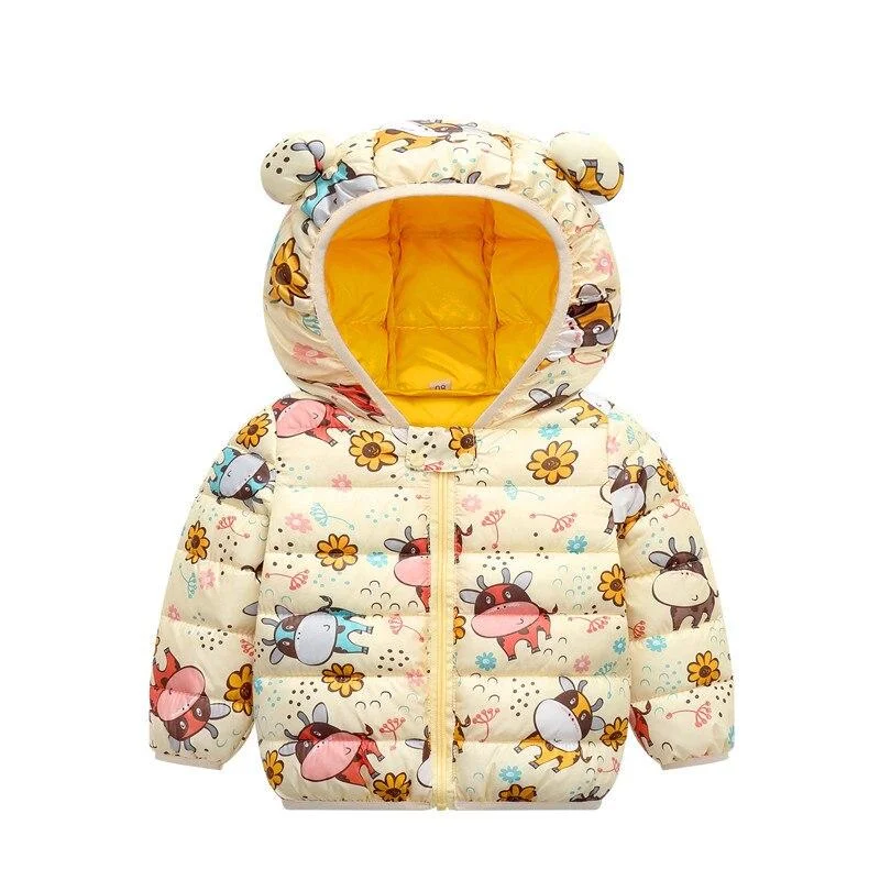 Children Solid Color Coat Boys Trendy Cotton Clothes Girls Fashion Hooded Outerwear Kids Casual Warm Jacket Kids Winter Clothes
