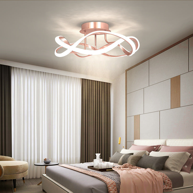 Light luxury wind new golden light in the bedroom room lamp simple ...