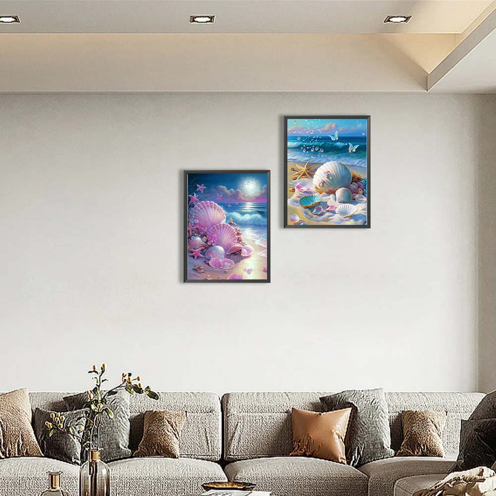 2pcs Diamond Painting - Full Round Drill - Fantasy Shells(Canvas|30*40cm)