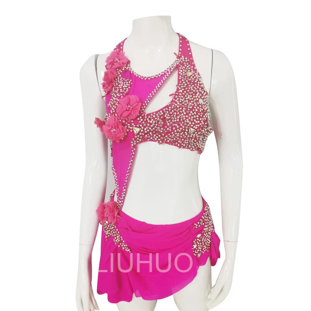 Use Girls Leotard Spandex Cloth Lyrical Dance Dress For Performance