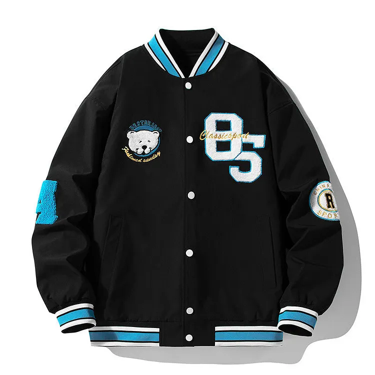 All Star Varsity Jacket Retro Alphabet Embroidered Baseball Uniform
