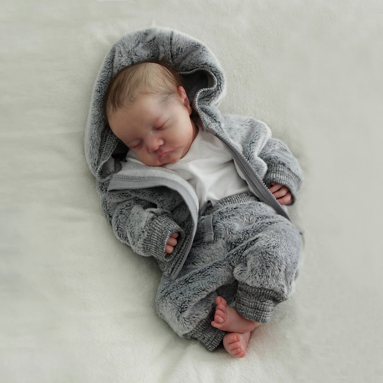 Dollreborns® 20'' Little Sike Reborn Baby Doll Boy, Lifelike Soft Silicone Vinyl Doll Toy With Heartbeat💖 & Sound🔊