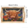 DIY Diamond Painting Decor Wooden Food Tray - Highland Cattle