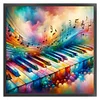 Musical Notes And Piano-11CT Stamped Cross Stitch 40*40cm