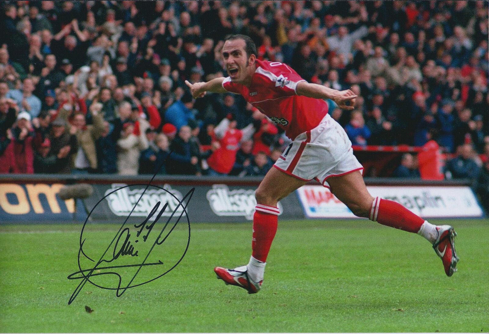 Paolo DI CANIO SIGNED Autograph Charlton Athletic 12x8 Photo Poster painting AFTAL COA