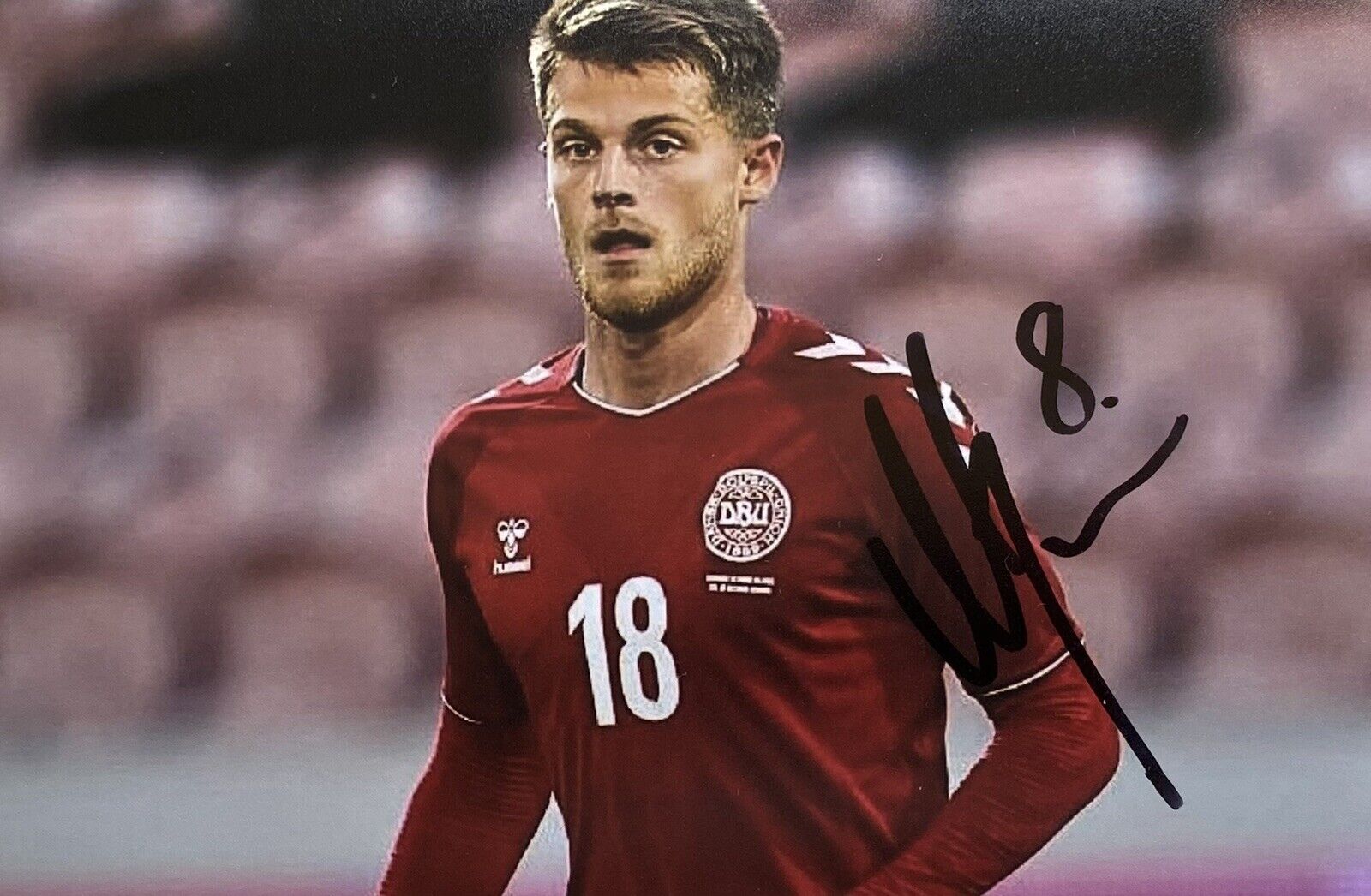 Mathias Jensen Genuine Hand Signed Denmark 6X4 Photo Poster painting, See Proof