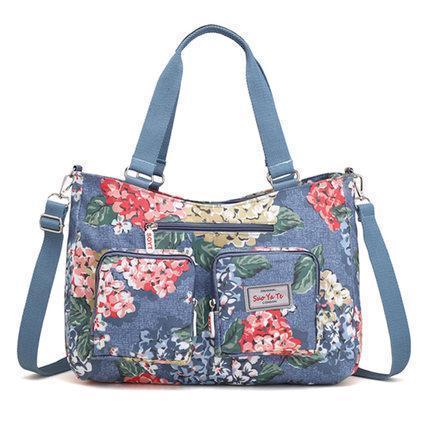 Waterproof Floral Print Crossbody Bag Large Capacity Tote Bag