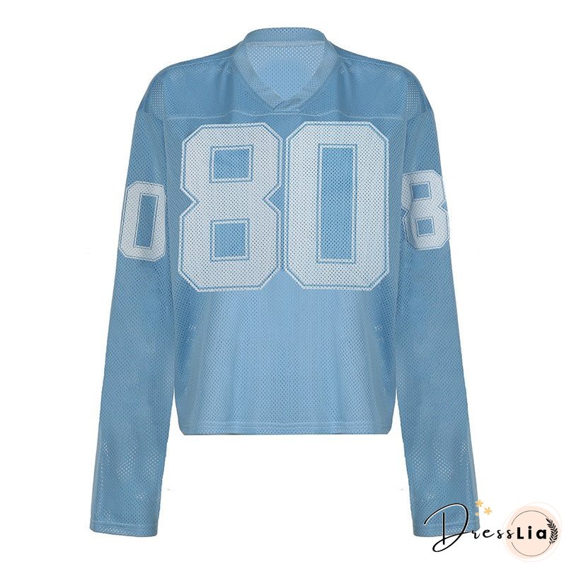 American Street Hot Style Letter Print Blouses