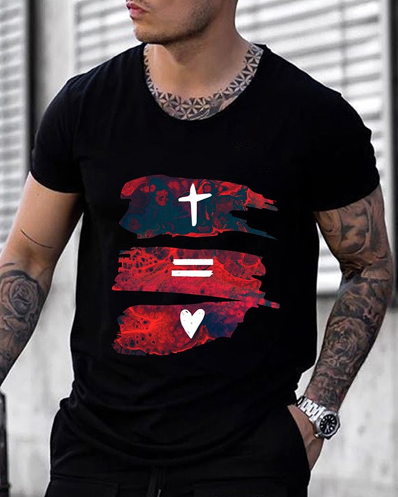Print Crew Neck Short Sleeve T-shirt