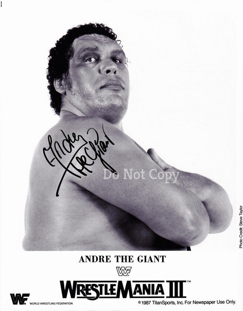 Andre The Giant Signed Photo Poster painting 8X10 rp Autographed Picture WWE WWF Wrestling