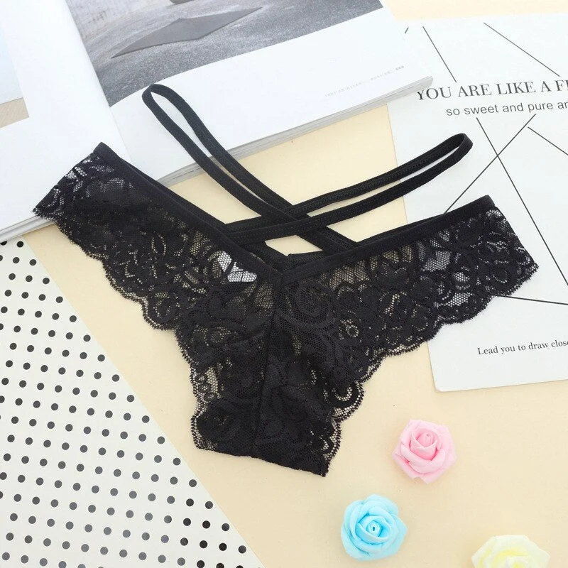 Women's Sexy Panties Lace Underwear Low Waist Panties Mesh Panties Floral Underwear Women's Seamless Panties Panties