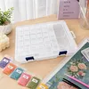 32 Double Buckle Clear Bead Organizer Box with Compartments Plastic Storage Boxes Set with Stickers Multifunctional Diamond Painting Storage Containers for Diamonds Seeds Beads Nail Rhinestones