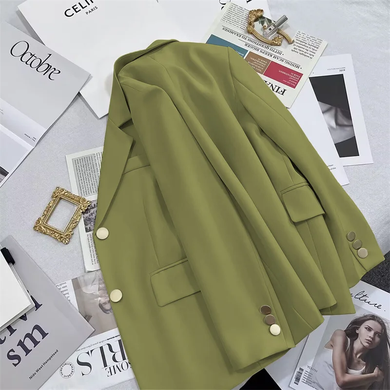 Toloer Toloer Jacket Female Korean Joker 2024 Spring And Autumn New Korean Version White Temperament Casual Metal Buckle Small Suit Female-Outfit Ideas