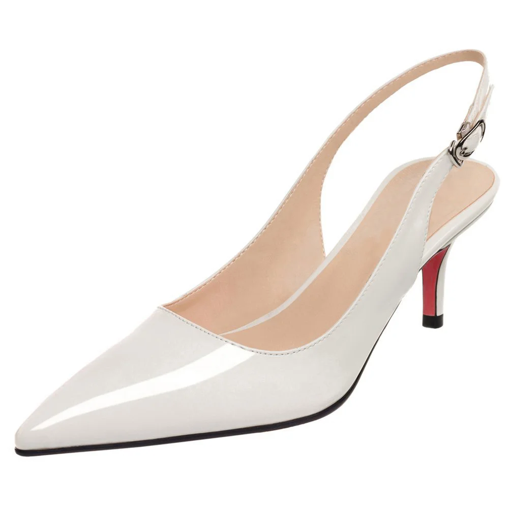 White Shoes Red Bottom Women's Party Wedding Heels Pumps-MERUMOTE